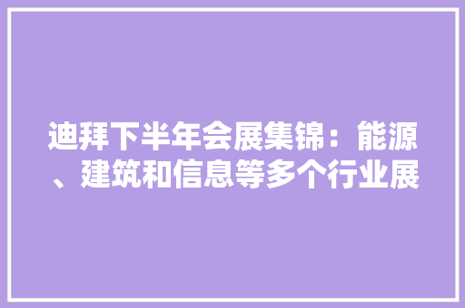 迪拜下半年会展集锦：能源、建筑和信息等多个行业展会引关注