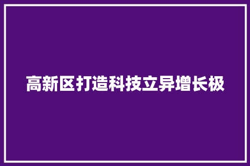 高新区打造科技立异增长极
