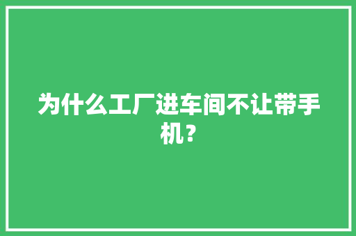 为什么工厂进车间不让带手机？