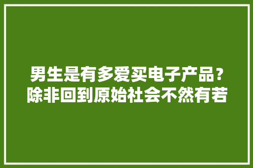男生是有多爱买电子产品？除非回到原始社会不然有若干手都不足剁