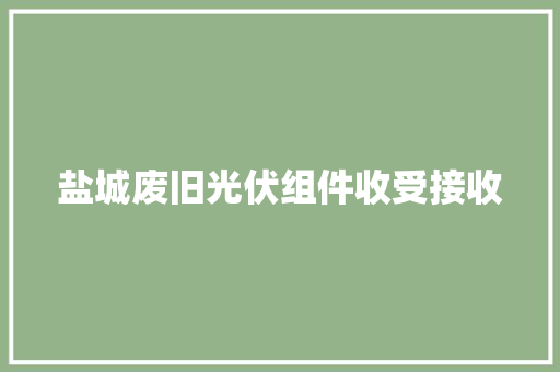 盐城废旧光伏组件收受接收