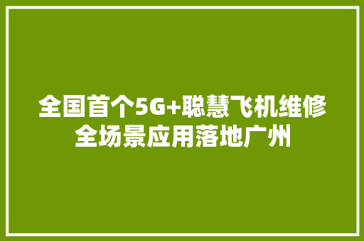 全国首个5G+聪慧飞机维修全场景应用落地广州