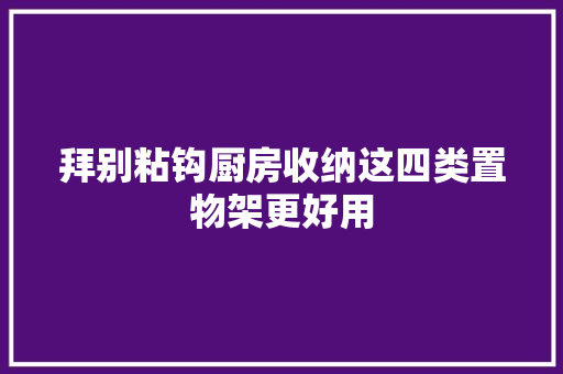 拜别粘钩厨房收纳这四类置物架更好用