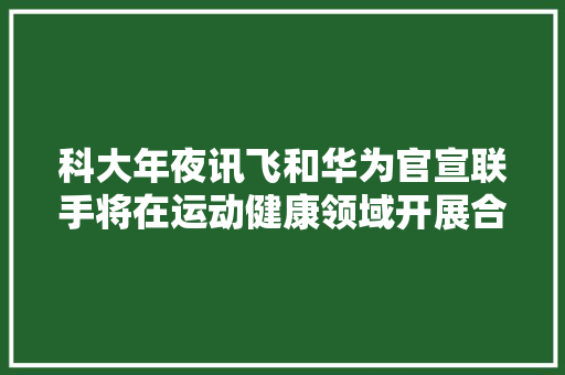 科大年夜讯飞和华为官宣联手将在运动健康领域开展合作附AI大年夜模型行业应用趋势分析