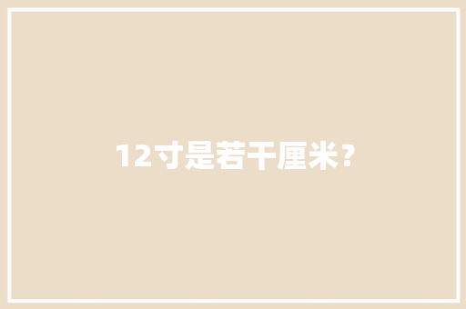 12寸是若干厘米？