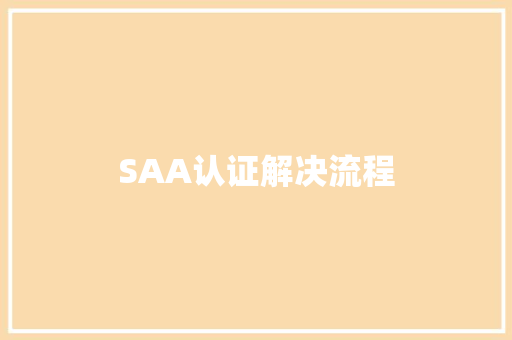 SAA认证解决流程