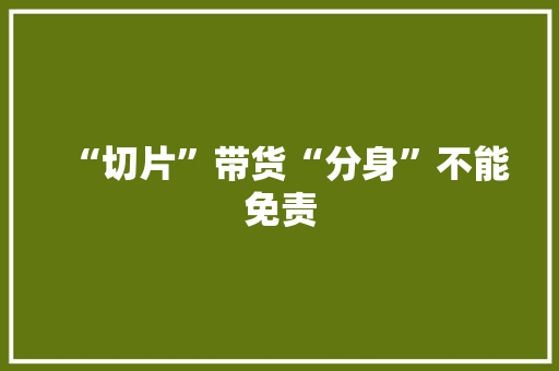 “切片”带货“分身”不能免责