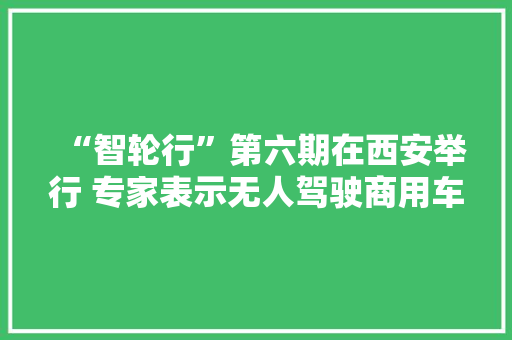 “智轮行”第六期在西安举行 专家表示无人驾驶商用车将率先量产
