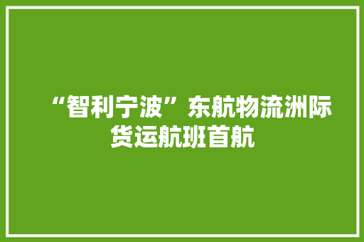 “智利宁波”东航物流洲际货运航班首航