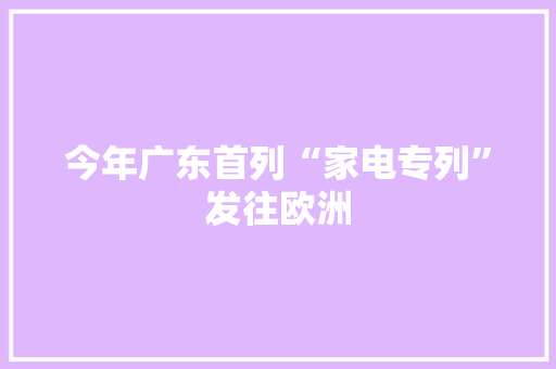今年广东首列“家电专列”发往欧洲
