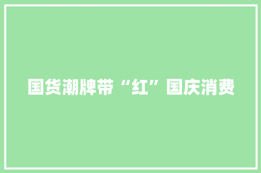 国货潮牌带“红”国庆消费