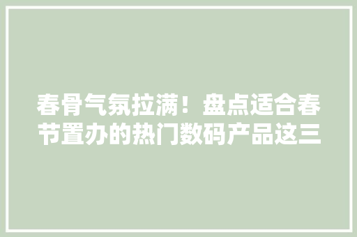 春骨气氛拉满！盘点适合春节置办的热门数码产品这三款可闭眼冲