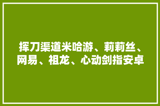 挥刀渠道米哈游、莉莉丝、网易、祖龙、心动剑指安卓渠道税