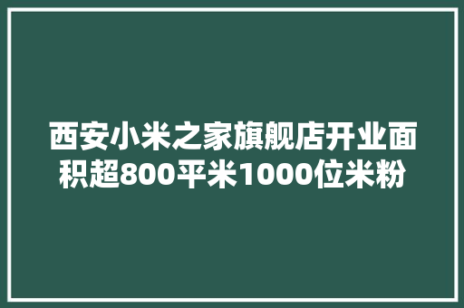 西安小米之家旗舰店开业面积超800平米1000位米粉现场剪彩