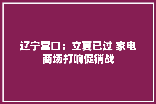 辽宁营口：立夏已过 家电商场打响促销战