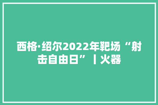 西格·绍尔2022年靶场“射击自由日”丨火器
