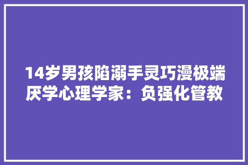 14岁男孩陷溺手灵巧漫极端厌学心理学家：负强化管教要不得