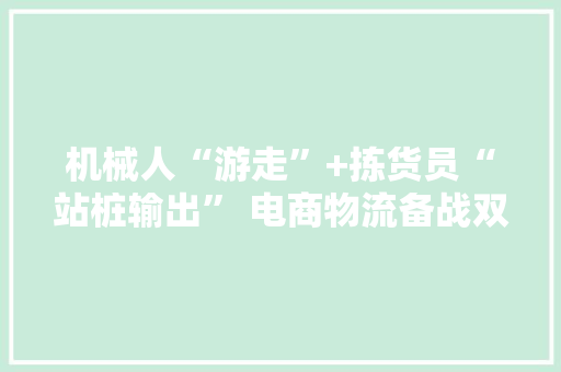 机械人“游走”+拣货员“站桩输出” 电商物流备战双十一大年夜考