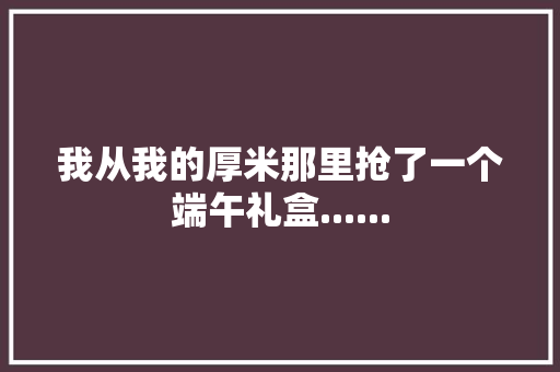 我从我的厚米那里抢了一个端午礼盒......