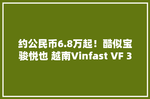 约公民币6.8万起！酷似宝骏悦也 越南Vinfast VF 3电动小型SUV宣告