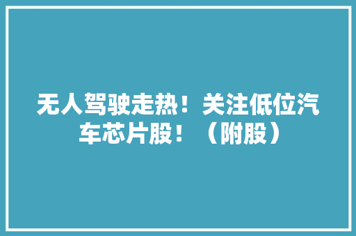 无人驾驶走热！关注低位汽车芯片股！（附股）