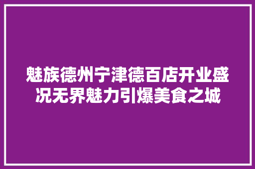 魅族德州宁津德百店开业盛况无界魅力引爆美食之城
