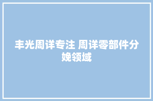 丰光周详专注 周详零部件分娩领域