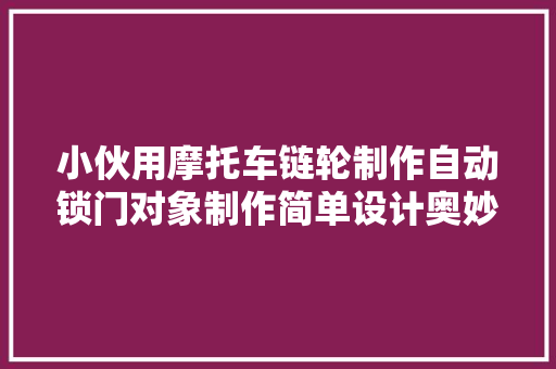 小伙用摩托车链轮制作自动锁门对象制作简单设计奥妙...