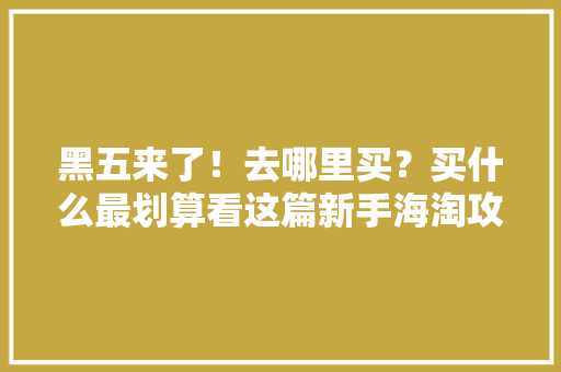 黑五来了！去哪里买？买什么最划算看这篇新手海淘攻略就够了