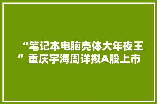 “笔记本电脑壳体大年夜王”重庆宇海周详拟A股上市 老板曾为重大年夜校企副总