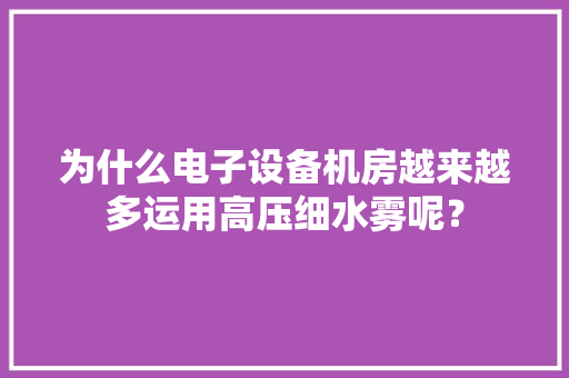 为什么电子设备机房越来越多运用高压细水雾呢？