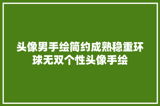 头像男手绘简约成熟稳重环球无双个性头像手绘