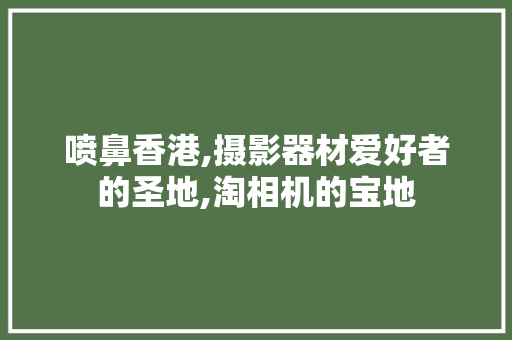 喷鼻香港,摄影器材爱好者的圣地,淘相机的宝地