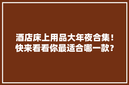 酒店床上用品大年夜合集！快来看看你最适合哪一款？