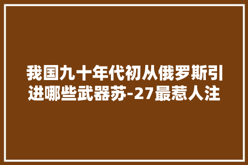 我国九十年代初从俄罗斯引进哪些武器苏-27最惹人注目