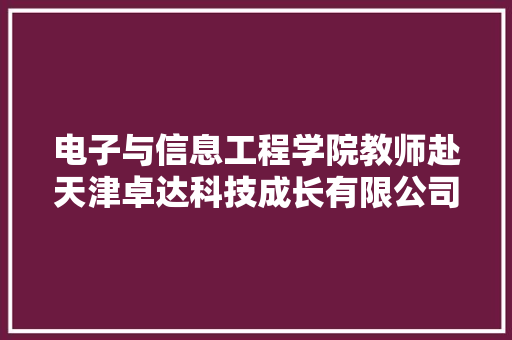 电子与信息工程学院教师赴天津卓达科技成长有限公司调研交流
