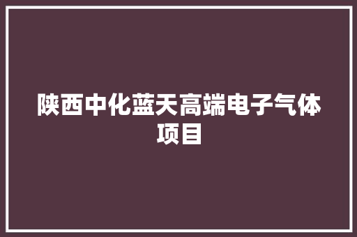 陕西中化蓝天高端电子气体项目