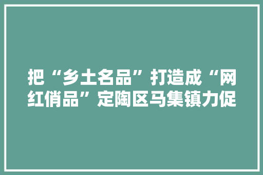 把“乡土名品”打造成“网红俏品”定陶区马集镇力促粉皮加工家当转型进级侧记
