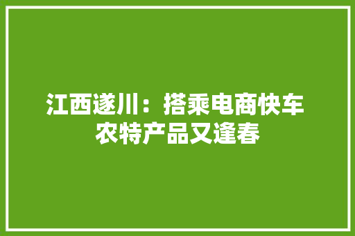 江西遂川：搭乘电商快车 农特产品又逢春