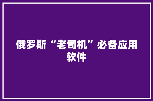 俄罗斯“老司机”必备应用软件
