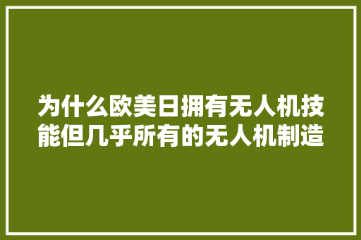 为什么欧美日拥有无人机技能但几乎所有的无人机制造都在中国