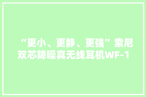 “更小、更静、更强”索尼双芯降噪真无线耳机WF-1000XM5体验