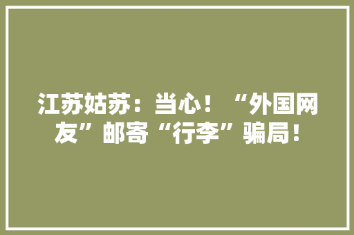 江苏姑苏：当心！“外国网友”邮寄“行李”骗局！