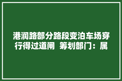 港润路部分路段变泊车场穿行得过道闸  筹划部门：属于小区内部路非市政路
