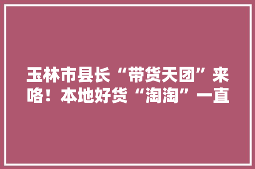 玉林市县长“带货天团”来咯！本地好货“淘淘”一直