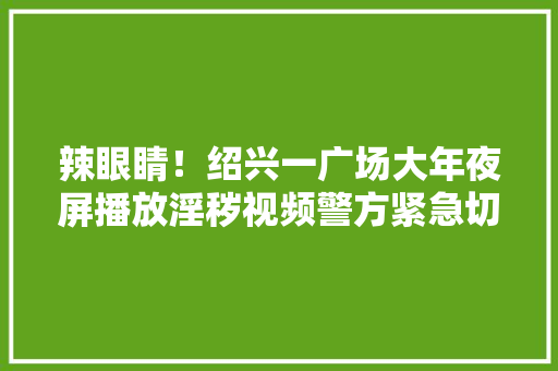 辣眼睛！绍兴一广场大年夜屏播放淫秽视频警方紧急切电线已抓到人