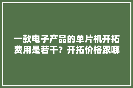 一款电子产品的单片机开拓费用是若干？开拓价格跟哪些成分有关？