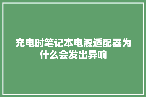充电时笔记本电源适配器为什么会发出异响