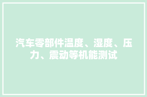汽车零部件温度、湿度、压力、震动等机能测试