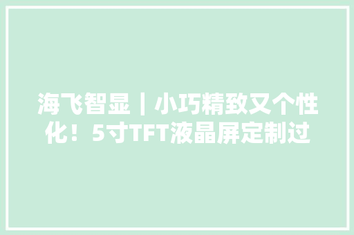 海飞智显｜小巧精致又个性化！5寸TFT液晶屏定制过程揭秘